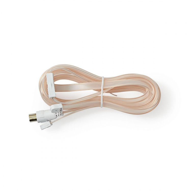 Nedis Coaxkabel | IEC (Coax) Male | Open | Vernikkeld | 50 Ohm | Onafgeschermd | 1.90 m | Plat | PVC | Wit | Doos Nedis Coaxkabel | IEC (Coax) Male | Open | Vernikkeld | 50 Ohm | Onafgeschermd | 1.90 m | Plat | PVC | Wit | Doos