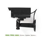 Nedis Dummy Beveiligingscamera | Bullet | IP44 | Batterij Gevoed / Solar Powered | Buiten | Inclusief muurbeugel | Zwart Nedis Dummy Beveiligingscamera | Bullet | IP44 | Batterij Gevoed / Solar Powered | Buiten | Inclusief muurbeugel | Zwart