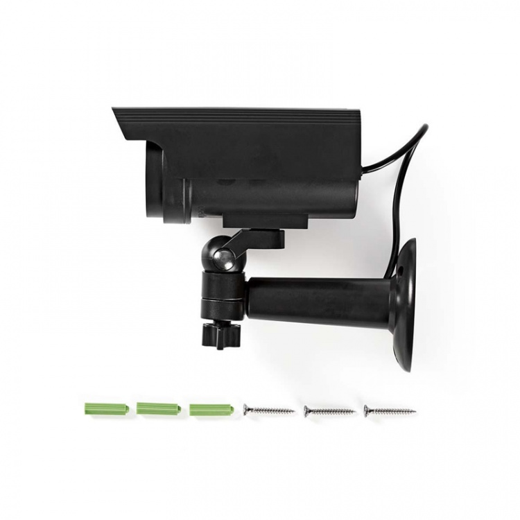 Nedis Dummy Beveiligingscamera | Bullet | IP44 | Batterij Gevoed / Solar Powered | Buiten | Inclusief muurbeugel | Zwart Nedis Dummy Beveiligingscamera | Bullet | IP44 | Batterij Gevoed / Solar Powered | Buiten | Inclusief muurbeugel | Zwart