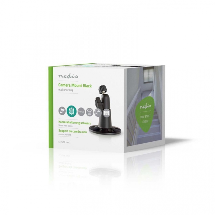 Nedis Camera Bevestiging | Hellingshoek: 90 ° | Maximaal gewicht: 3 kg | Staal | Zwart