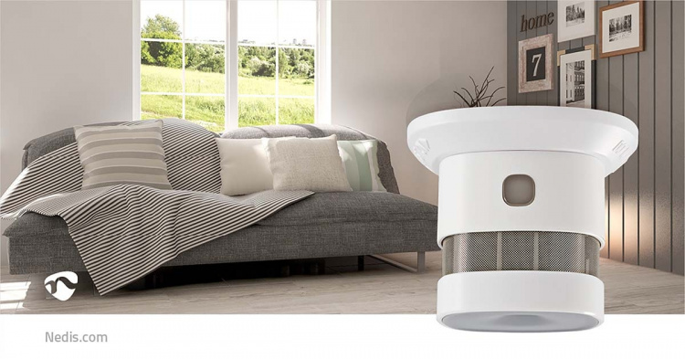 Nedis Rookmelder | Batterij Gevoed | Batterijlevensduur tot: 10 Jaar | EN 14604 | Met pauzeknop | Met testknop | 85 dB | ABS | Wit