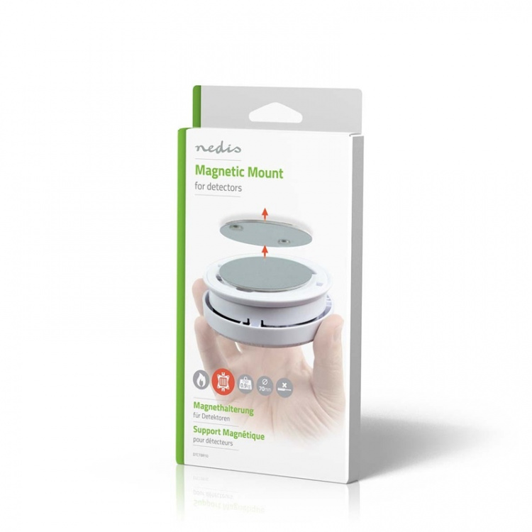 Nedis Montageset | Diameter: 70 mm | Magnetisch | Zelfklevende tape | Zilver