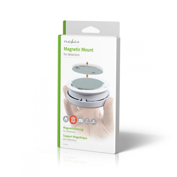 Nedis Montageset | Diameter: 70 mm | Magnetisch | Zelfklevende tape | Zilver