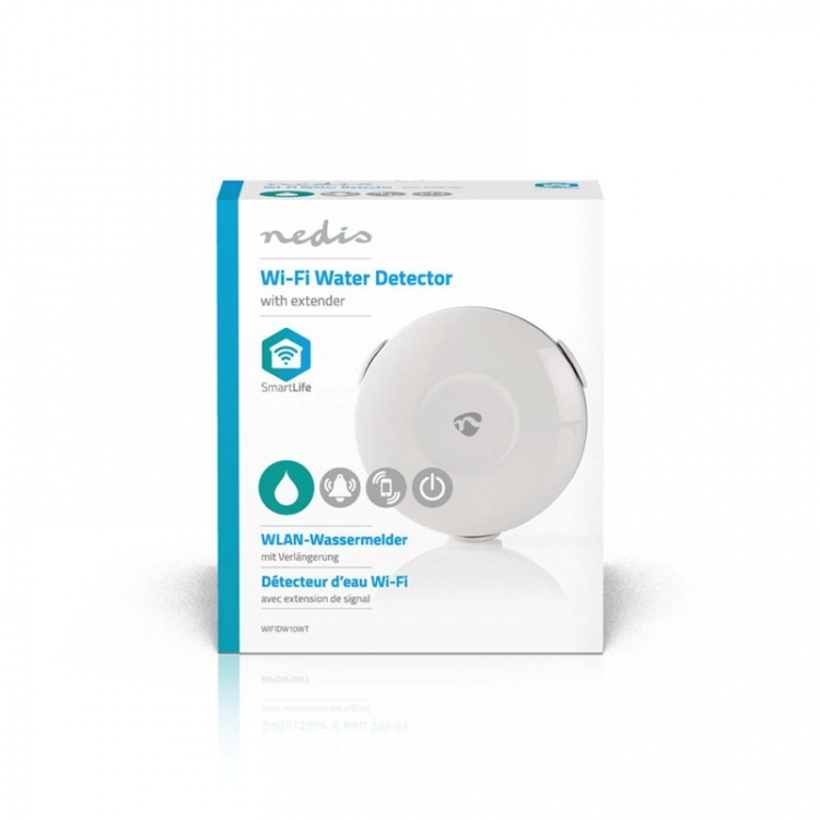 Nedis SmartLife Water Detector | Wi-Fi | Batterij Gevoed | Verlenging inbegrepen | Max. batterijduur: 24 Maanden | 50 dB | Wit Nedis SmartLife Water Detector | Wi-Fi | Batterij Gevoed | Verlenging inbegrepen | Max. batterijduur: 24 Maanden | 50 dB | Wit