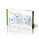Nedis Bewegingsmelder met Alarm | Batterij Gevoed | 6x AA/LR6 | 85 dB | Detectiebereik: 6 m | Wand | Blauw / Wit