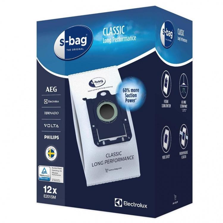 Electrolux E201SM s-bag Stofzuigerzak 12 stuks Electrolux E201SM s-bag Stofzuigerzak 12 stuks