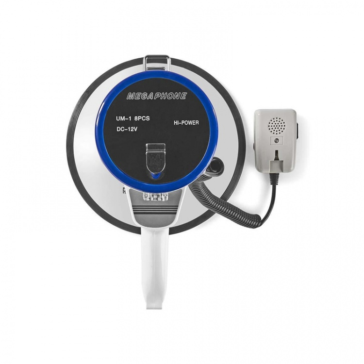 Nedis Megafoon | Maximaal bereik: 1500 m | Maximale volume: 120 dB | Afneembare Microfoon | Ingebouwde sirene | Schouder riem | Blauw / Wit Nedis Megafoon | Maximaal bereik: 1500 m | Maximale volume: 120 dB | Afneembare Microfoon | Ingebouwde sirene | Schouder riem | Blauw / Wit