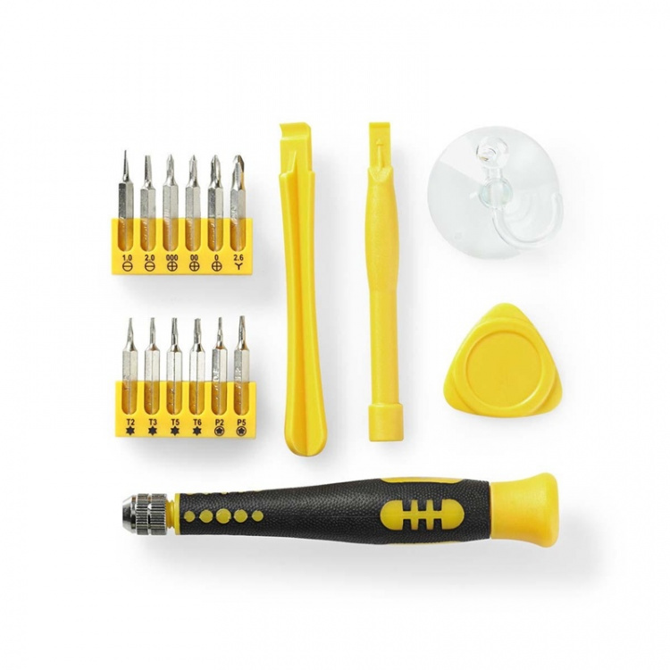 Nedis Phone/tablet repair set | 17-in-1 | PC / Smartphone / Tablet | Philips bits | Gleuf bits | Pentalobe bits | Tri-wing bits Nedis Phone/tablet repair set | 17-in-1 | PC / Smartphone / Tablet | Philips bits | Gleuf bits | Pentalobe bits | Tri-wing bits