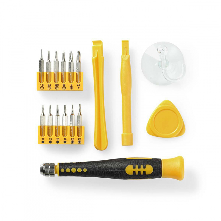 Nedis Phone/tablet repair set | 17-in-1 | PC / Smartphone / Tablet | Philips bits | Gleuf bits | Pentalobe bits | Tri-wing bits Nedis Phone/tablet repair set | 17-in-1 | PC / Smartphone / Tablet | Philips bits | Gleuf bits | Pentalobe bits | Tri-wing bits