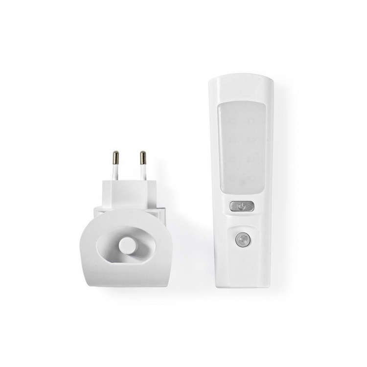 Nedis LED-Oriëntatielicht en Zaklamp | Netvoeding | 220 - 240 V AC 50 Hz | 1.30 W | Oplaadbaar | Nominale lichtstroom: 37 lm | Lichtbereik: 3 m | Stralingshoek: 71 ° | LED-zaklamp