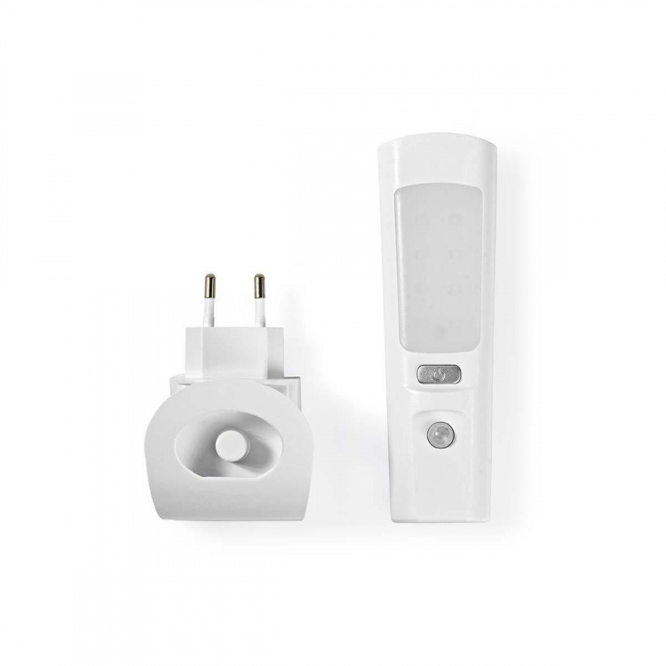 Nedis LED-Oriëntatielicht en Zaklamp | Netvoeding | 220 - 240 V AC 50 Hz | 1.30 W | Oplaadbaar | Nominale lichtstroom: 37 lm | Lichtbereik: 3 m | Stralingshoek: 71 ° | LED-zaklamp