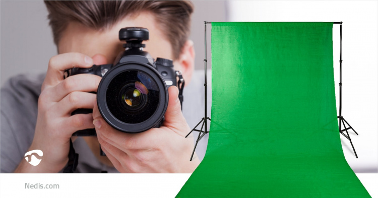 Nedis Set Achtergronddoeken voor Fotostudio | 1,90 x 2,95 m | Inclusief reistas | Statieven inbegrepen | Zwart | 1 Stuks