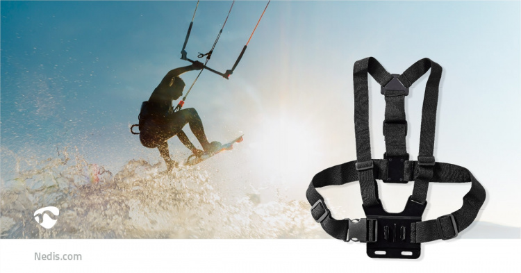 Nedis Action Cam Mount | Borstband | Zwart