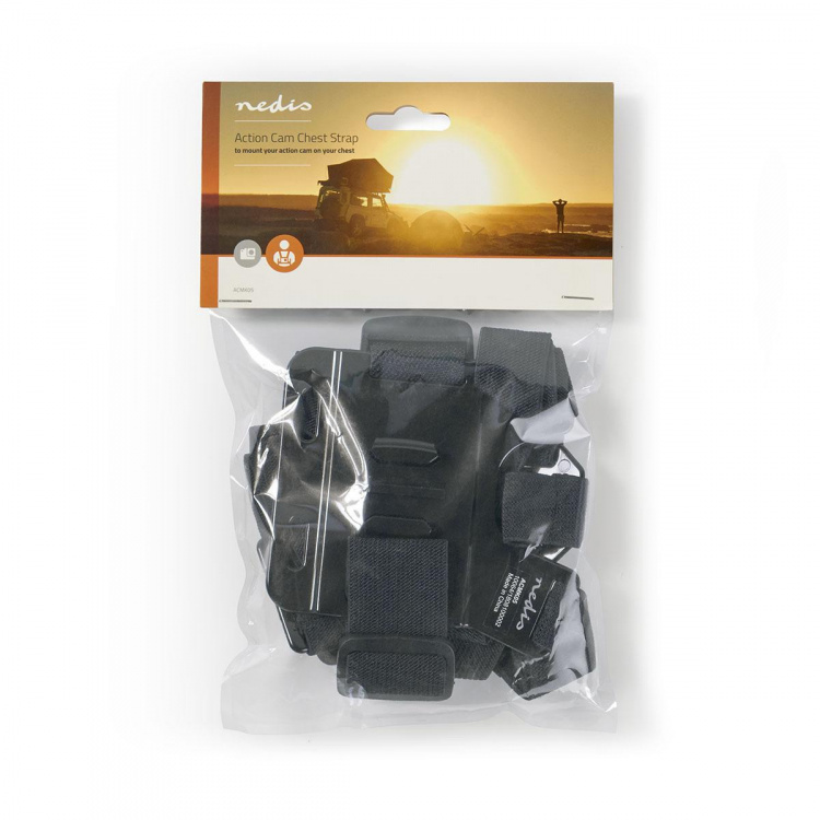 Nedis Action Cam Mount | Borstband | Zwart