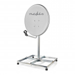 Nedis Balkonstandaard voor Satellietschotel | Mast Lengte: 0.75 m | Maximale schotelgrootte: 90.0 cm | Afmeting bodemplaat: 4 x 30 x 30 cm | Staal | Zilver