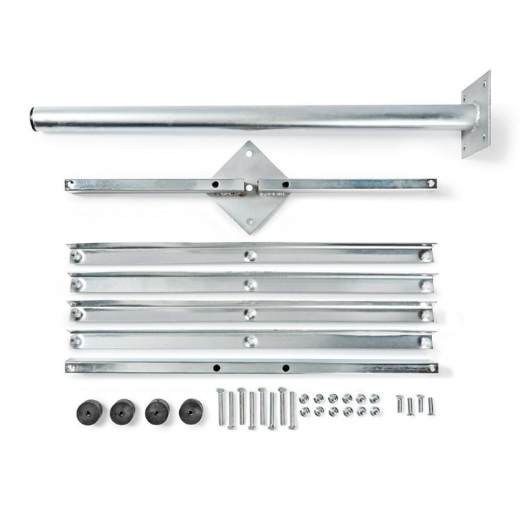 Nedis Balkonstandaard voor Satellietschotel | Mast Lengte: 0.75 m | Maximale schotelgrootte: 90.0 cm | Afmeting bodemplaat: 4 x 30 x 30 cm | Staal | Zilver