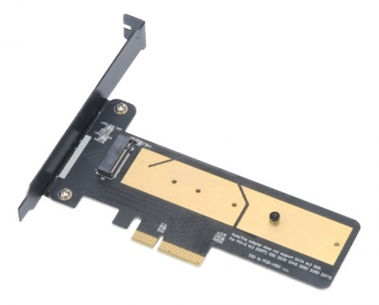 M.2 SSD to PCIe adapter card with heatsink cooler
