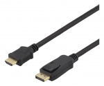 DELTACO DP - HDMI kabel, 10m, 3840x2160 bij 30Hz, 10.8Gb/s, zwart DELTACO DP - HDMI kabel, 10m, 3840x2160 bij 30Hz, 10.8Gb/s, zwart