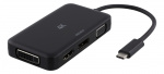 DELTACO USB-C to HDMI/DP/DVI/VGA adapter, 4K, DP Alt Mode, black DELTACO USB-C to HDMI/DP/DVI/VGA adapter, 4K, DP Alt Mode, black