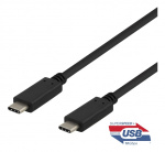 DELTACO USB-C to USB-C cable, 1m, 10Gbps, 100W 5A, USB 3.1 Gen 2, E-Ma DELTACO USB-C to USB-C cable, 1m, 10Gbps, 100W 5A, USB 3.1 Gen 2, E-Ma