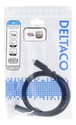 DELTACO USB-C to USB-C cable, 1m, 10Gbps, 100W 5A, USB 3.1 Gen 2, E-Ma DELTACO USB-C to USB-C cable, 1m, 10Gbps, 100W 5A, USB 3.1 Gen 2, E-Ma