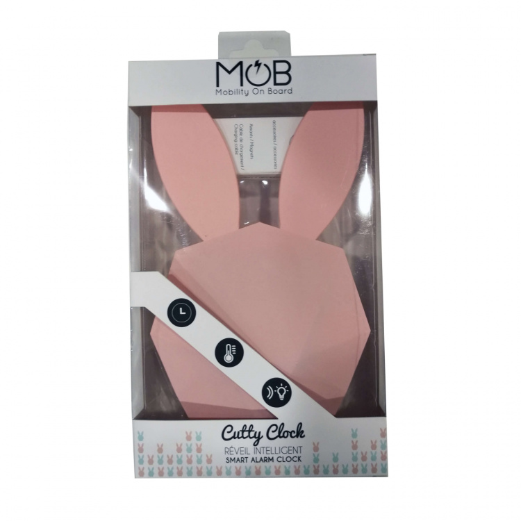 MOB Alarm Clock with night light Light Pink Rabbit