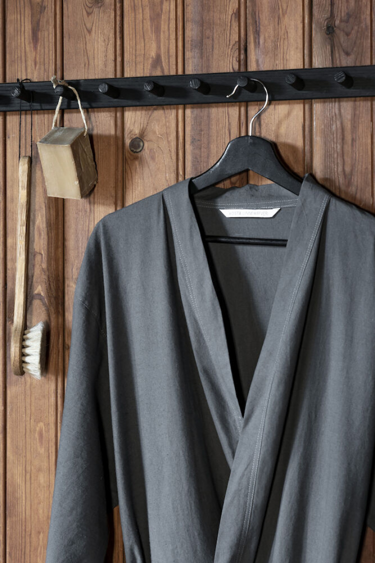 Kosta Linnewäfveri Spa Robe, Mörkgrå, S/M Kosta Linnewäfveri Spa Robe, Mörkgrå, S/M