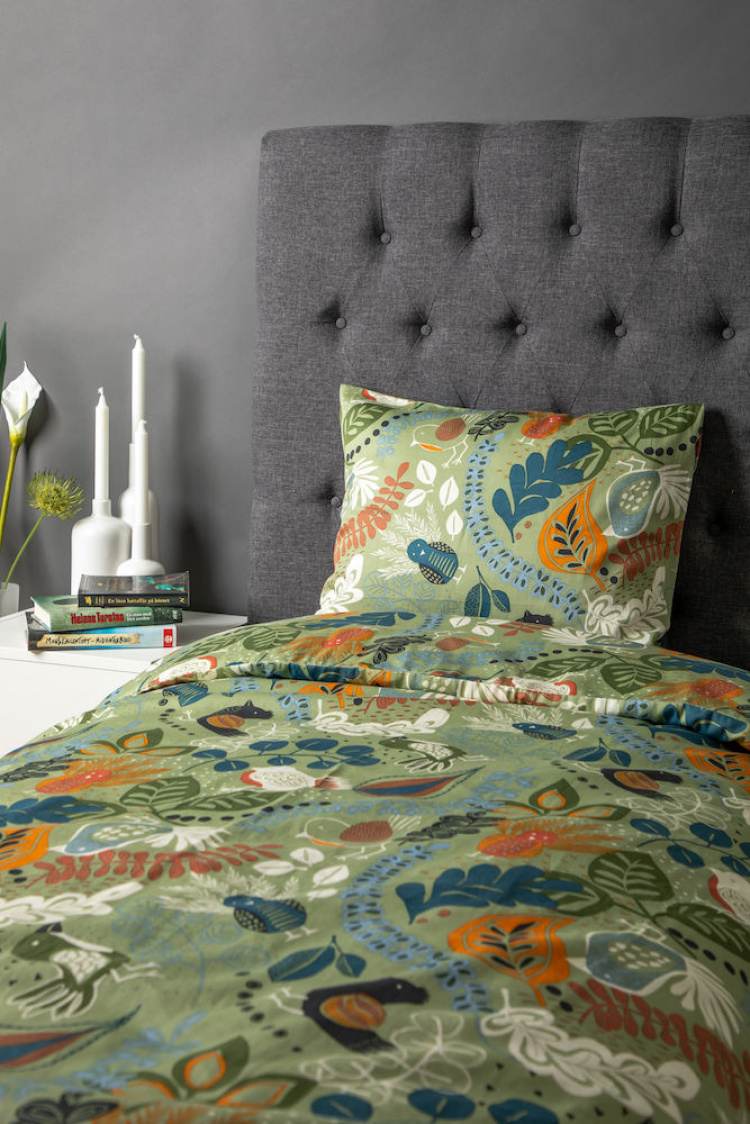 Kosta Linnewäfveri Stormhagen Bäddset Satin, Grön