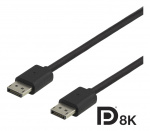 DELTACO DisplayPort kabel, DP 1.4, 7680x4320 i 60Hz, 1m, svart DELTACO DisplayPort kabel, DP 1.4, 7680x4320 i 60Hz, 1m, svart