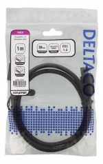 DELTACO DisplayPort kabel, DP 1.4, 7680x4320 i 60Hz, 1m, svart DELTACO DisplayPort kabel, DP 1.4, 7680x4320 i 60Hz, 1m, svart