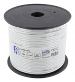 DELTACO speaker cable, 2x2,5mm2, open ends, pure copper, 50m, white