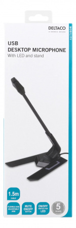 DELTACO USB Desktop Microphone, frequency range, 100Hz - 1kHz, sensiti DELTACO USB Desktop Microphone, frequency range, 100Hz - 1kHz, sensiti