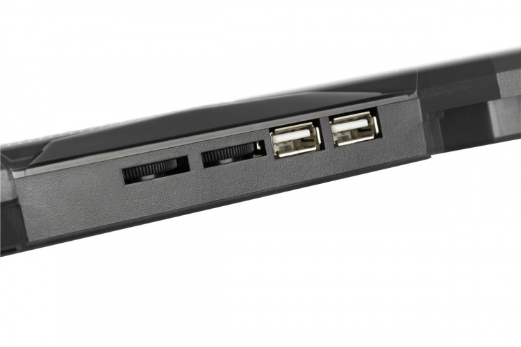 DELTACO GAMING Laptop cooler, 1000-1300 RPM, 5x140mm fans, 2xUSB-A