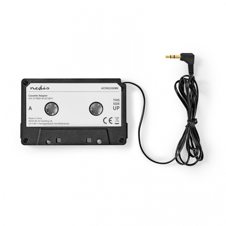 Nedis AUX Cassette-Adapter voor Autoradio | 3,5 mm | Kabellengte: 1.00 m | Zwart