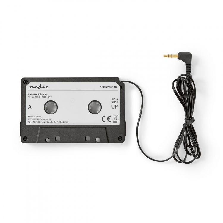 Nedis AUX Cassette-Adapter voor Autoradio | 3,5 mm | Kabellengte: 1.00 m | Zwart