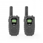 Nedis Walkie talkie Set | 2 Handsets | 8000 m | Aantal frequentiekanalen: 8 | PTT / VOX | 150 min | Koptelefoonoutput | Zwart