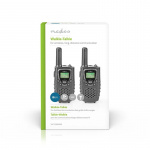Nedis Walkie talkie Set | 2 Handsets | 8000 m | Aantal frequentiekanalen: 8 | PTT / VOX | 150 min | Koptelefoonoutput | Zwart