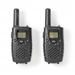 Nedis Walkie talkie Set | 2 Handsets | 8000 m | Aantal frequentiekanalen: 8 | PTT / VOX | 150 min | Koptelefoonoutput | Zwart