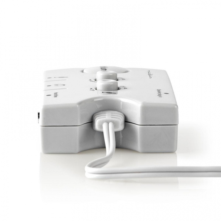 Nedis Audioswitch | Ingangen audio / video / data: 2x 3.5 mm Male | Uitgangen audio / video / data: 2.5 mm Female / 3x 3.5 mm Female | Bedieningsmogelijkheden: Handmatig | Aantal knoppen: 3