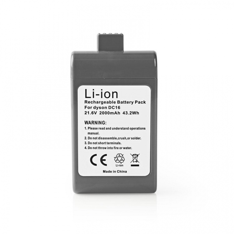 Nedis Stofzuigeraccu | Geschikt voor: Dyson DC16 | Li-Ion | 21.6 V DC | 2000 mAh | 43.2 Wh Nedis Stofzuigeraccu | Geschikt voor: Dyson DC16 | Li-Ion | 21.6 V DC | 2000 mAh | 43.2 Wh
