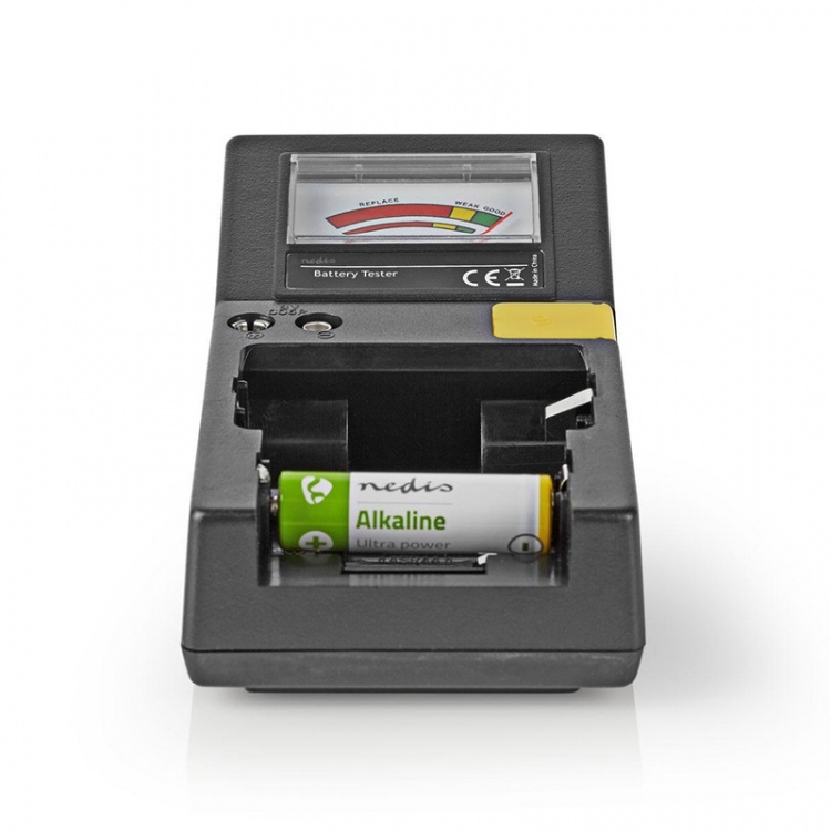 Nedis Batterijtester | 9V - AA - AAA - Button Cell - C - D | Zwart Nedis Batterijtester | 9V - AA - AAA - Button Cell - C - D | Zwart