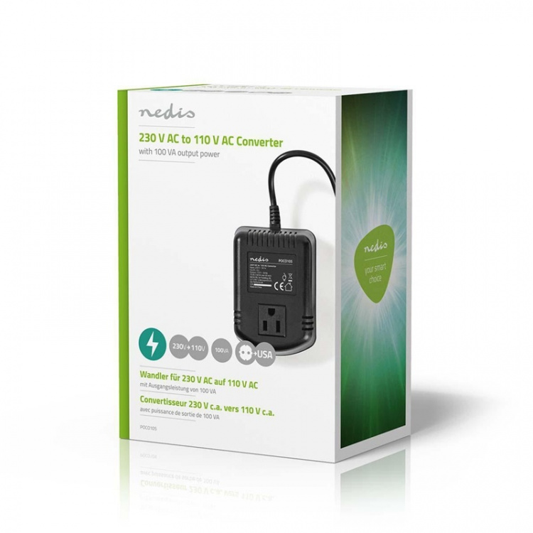 Nedis Power Converter | Netvoeding | 230 V AC 50 Hz | 70 W | Randaarde stekker | Zwart