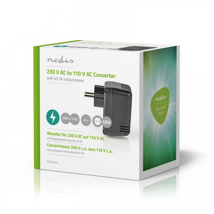 Nedis Power Converter | Netvoeding | 230 V AC 50 Hz | 30 W | Randaarde stekker | Zwart