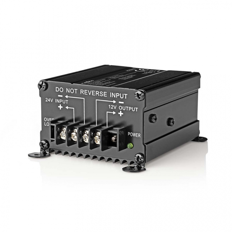 Nedis Power Converter | Auto Aangedreven | 24 V DC | 12 V DC | 120 W | Schroefklem | Voorzien van zekering | Zwart