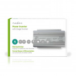 Inverter Gemodificeerde Sinusgolf | Ingangsvoltage: 24 V DC | Apparaat stroomoutput: 2 | 230 V AC 50 Hz | 1000 W | Piekvermogen: 2400 W | Type stopcontact: F (CEE 7/3) | Accuklemmen | Zilver