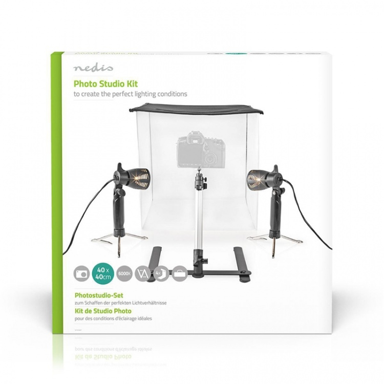 Nedis Fotostudioset | 400 lm | Opvouwbaar | Achtergronden inbegrepen | Inclusief reistas | Zwart Nedis Fotostudioset | 400 lm | Opvouwbaar | Achtergronden inbegrepen | Inclusief reistas | Zwart