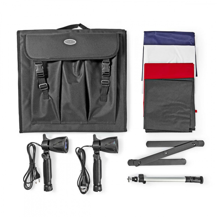 Nedis Fotostudioset | 400 lm | Opvouwbaar | Achtergronden inbegrepen | Inclusief reistas | Zwart Nedis Fotostudioset | 400 lm | Opvouwbaar | Achtergronden inbegrepen | Inclusief reistas | Zwart