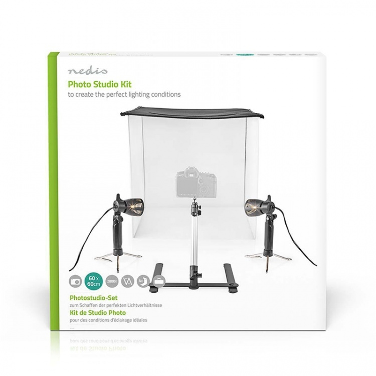 Nedis Fotostudioset | 400 lm | Opvouwbaar | Achtergronden inbegrepen | Inclusief reistas | Zwart Nedis Fotostudioset | 400 lm | Opvouwbaar | Achtergronden inbegrepen | Inclusief reistas | Zwart
