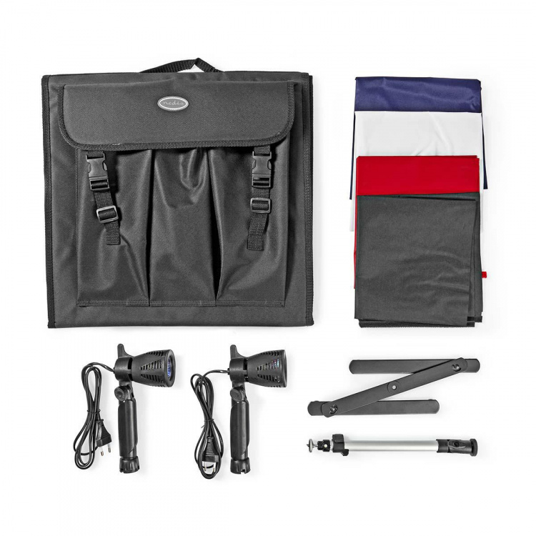 Nedis Fotostudioset | 400 lm | Opvouwbaar | Achtergronden inbegrepen | Inclusief reistas | Zwart Nedis Fotostudioset | 400 lm | Opvouwbaar | Achtergronden inbegrepen | Inclusief reistas | Zwart