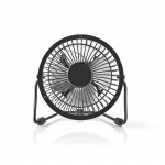 Nedis Tafelventilator | USB Gevoed | Diameter: 100 mm | 3 W | 1-Snelheid | Zwart
